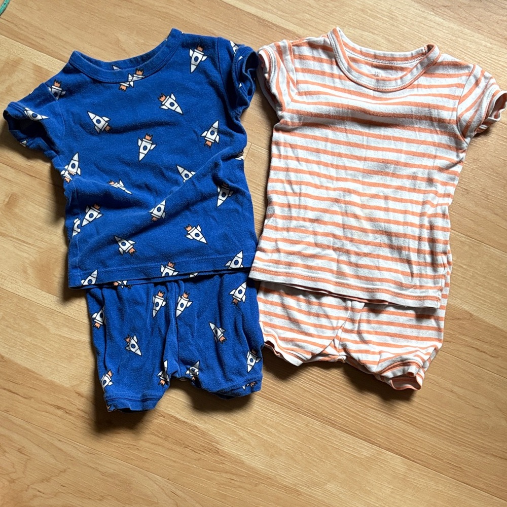 GAP organic Rocket and Orange Striped Baby Outfits